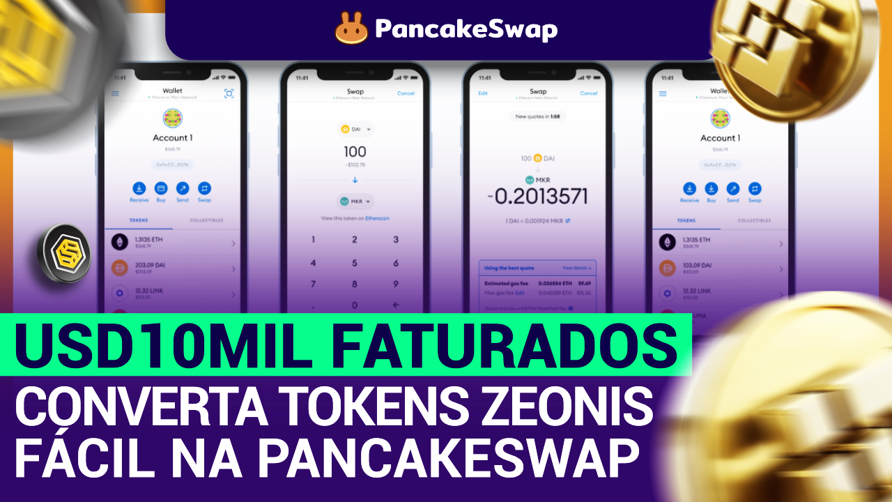 #2 - TOKEN ZEONIS - $10.000 DE LUCRO - COMO FAZER SAQUE E CONVERTER PARA BNB (BINANCE COIN) FACILMENTE USANDO A METAMASK (1)