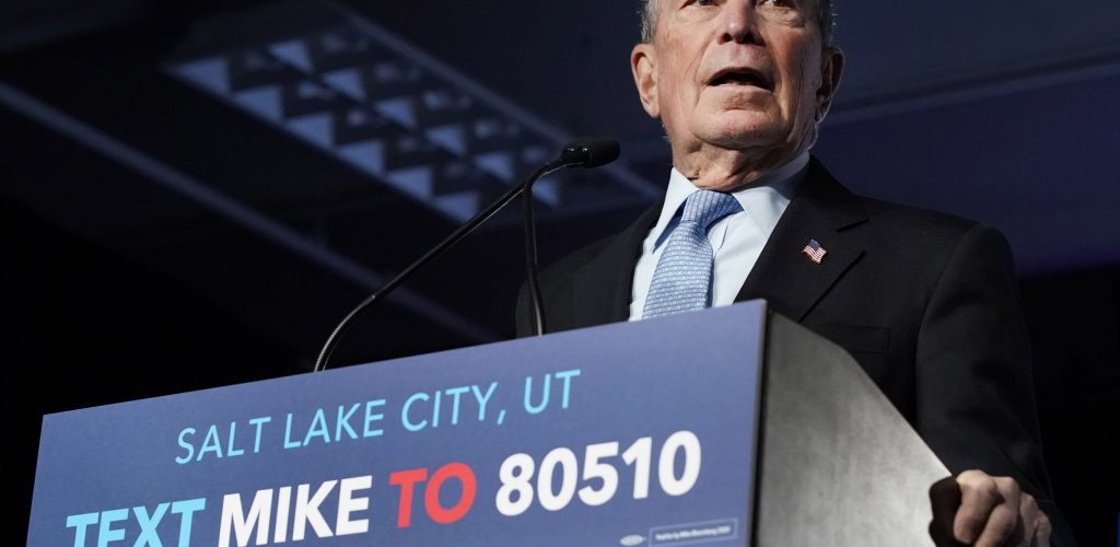 Mike Bloomberg speaks to supporters at a rally on Feb.20, 2020 in Salt Lake City, Utah.