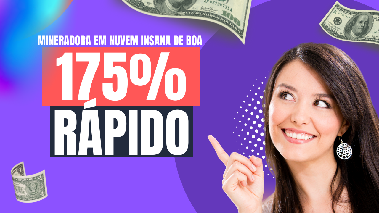 😱 ESSA MINERADORA ENDOIDOU 😱 175% DE LUCRO RÁPIDO E PAGA MESMO - PAGA IGUAL FOGUETE E LANÇOU HOJE!
